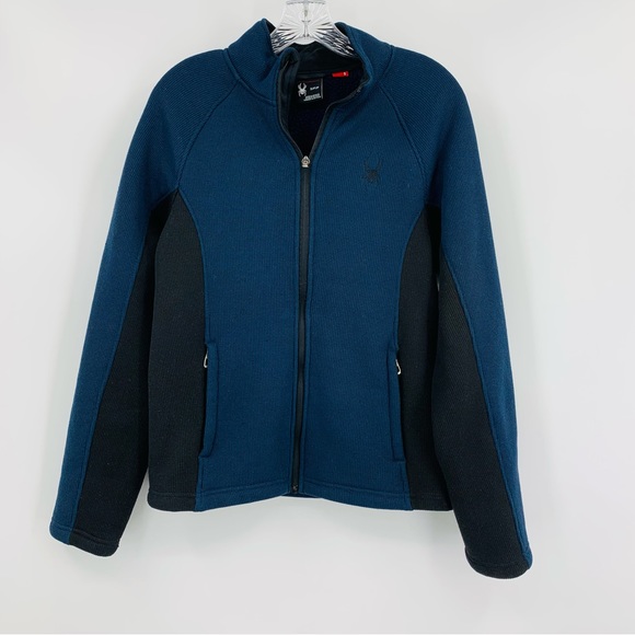 Spyder Steller Zip Front Jacket Blue Black Size S - Picture 1 of 8